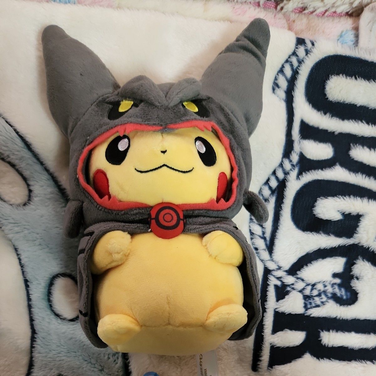 ぬいぐるみ 黒いレックウザポンチョを着たピカチュウ 東京スカイツリー