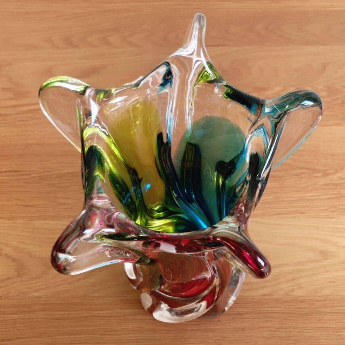 artGlass 装飾的フラワーベース 即決 ART GLASS アートガラス 花瓶