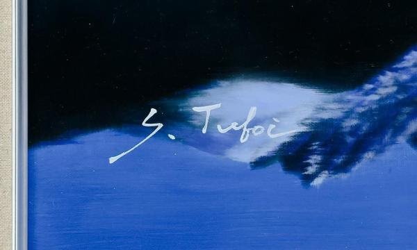 油彩画 坪井 志朗・大正池(Ⅰ) F20号 肉筆画 (表サイン・裏書き有り