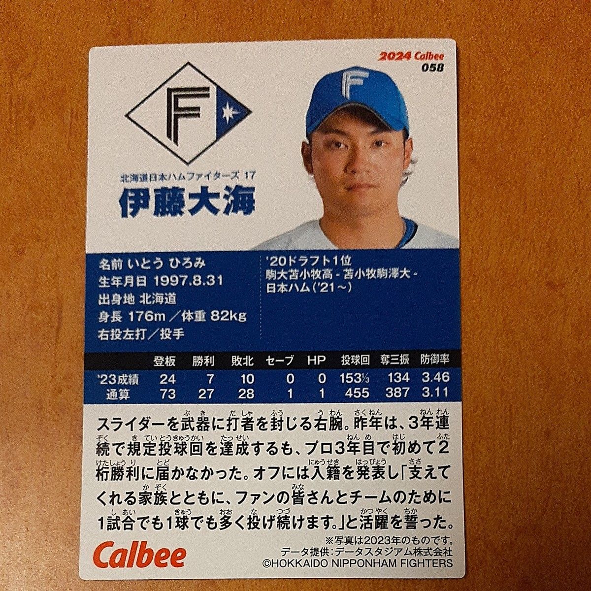 超希少プロ野球チップス伊藤大海 エラーカード
