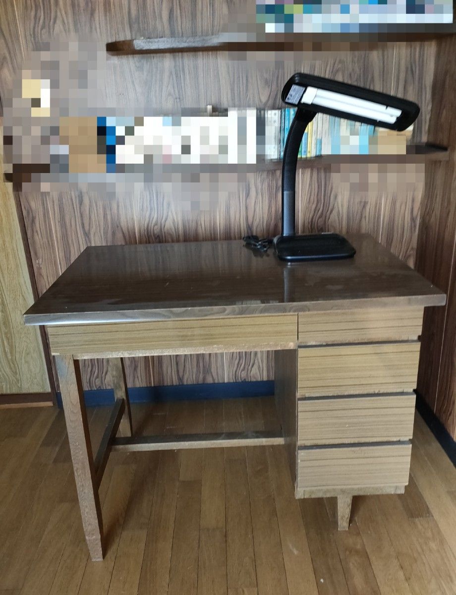 昭和レトロ 片袖机 一枚板 ヴィンテージデスク 古家具 勉強机