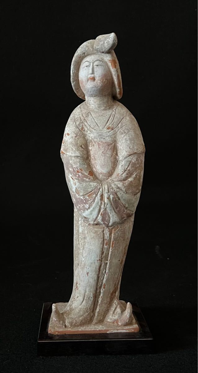 中国美術 唐 加彩 婦人俑 置物 中国美術 唐 加彩 婦人俑 置物 中国唐