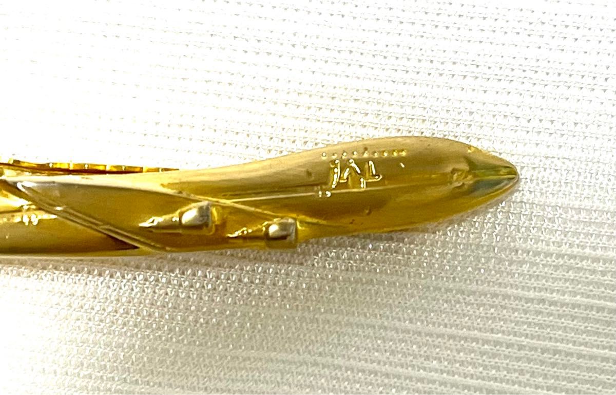 JAL ネクタイピン 飛行機 ゴールド タイピン ヴィンテージ 鶴丸 ジャル