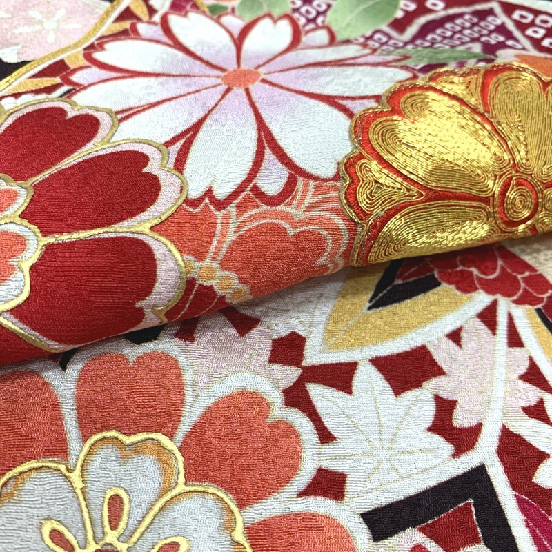 405z20〇高身長な方にも 振袖 古典柄 金駒刺繍〇美品 成人式 結婚式