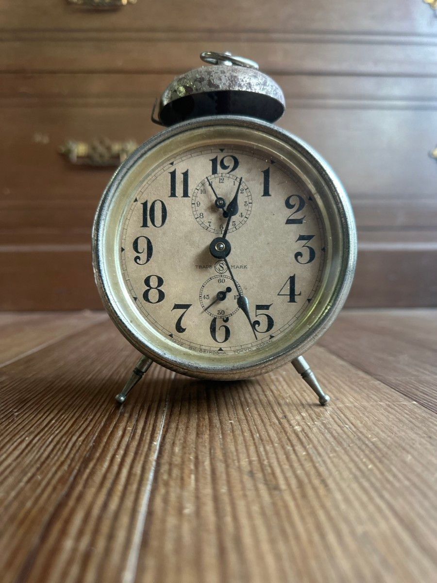 アンティーク 精工舎 ゼンマイ式 目覚まし時計 置時計 レトロ 手巻き