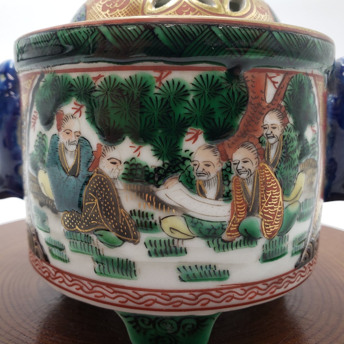 アンティーク 色絵三足香炉 1客 6 アンティーク 色絵三足香炉 1客 6