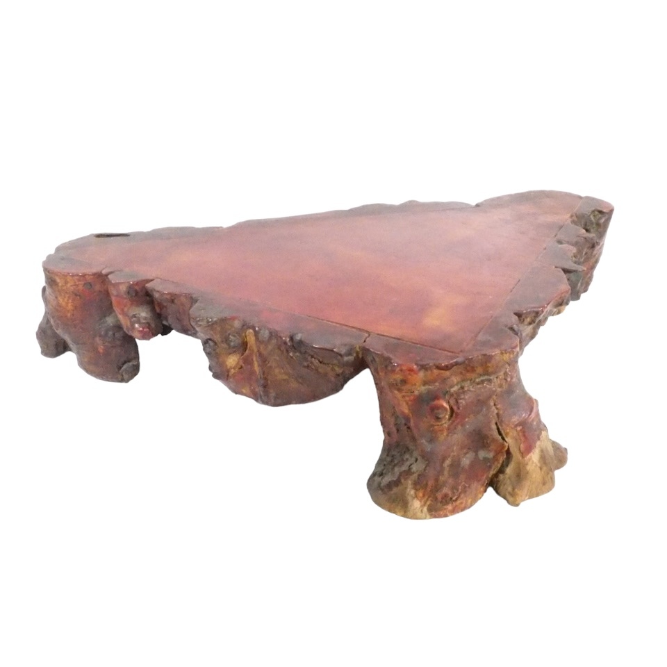 時代古木 花梨 玉杢 瘤 花台 香台 盆栽台 平台 約50㎝ 2025