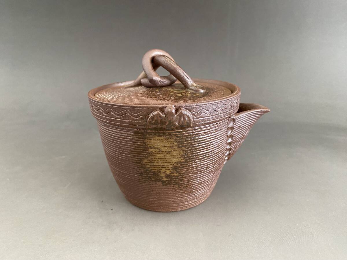 備前焼 木村陶峰 茶器揃 陶芸 煎茶器 宝瓶 湯冷まし 煎茶碗 木箱 共箱