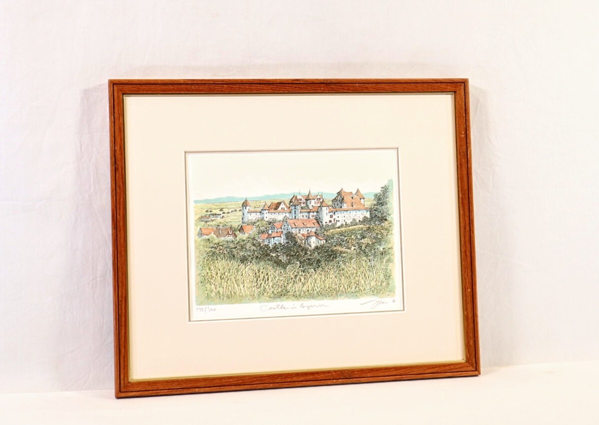 真作】版画 織田義郎 銅版画 風景画 個展多数開催 名品 T15 真作】