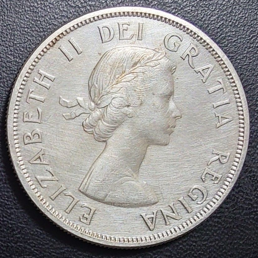 1962年 カナダ銀貨 1ドル カヌーダラー エリザベス2世ヤングヤング