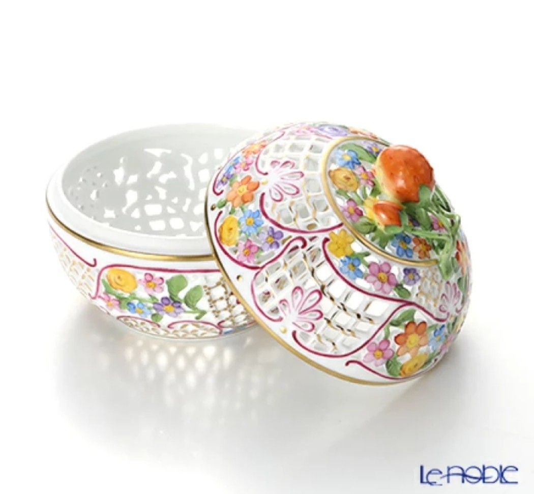 美品 1級品】ヘレンド ボンボニール 金彩 透かし オープンワーク