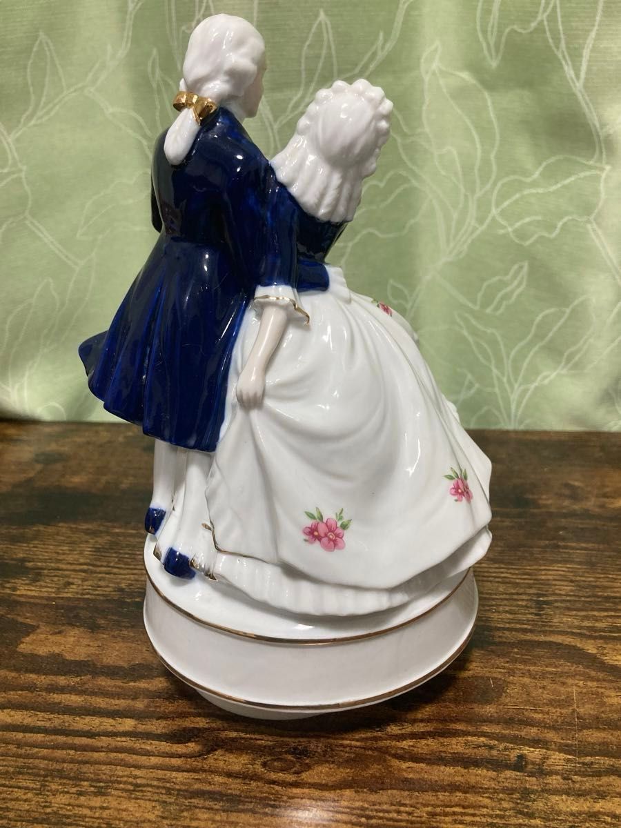 加藤工芸 KATO KOGEI 陶器オルゴール人形 日本製 レトロ 恋人人形