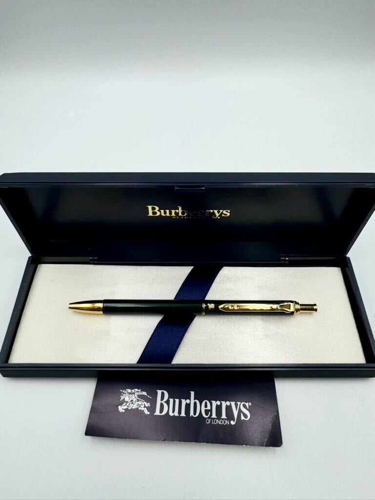 バーバリー 本物 ノック式 ボールペン シャーペン ダークグリーン