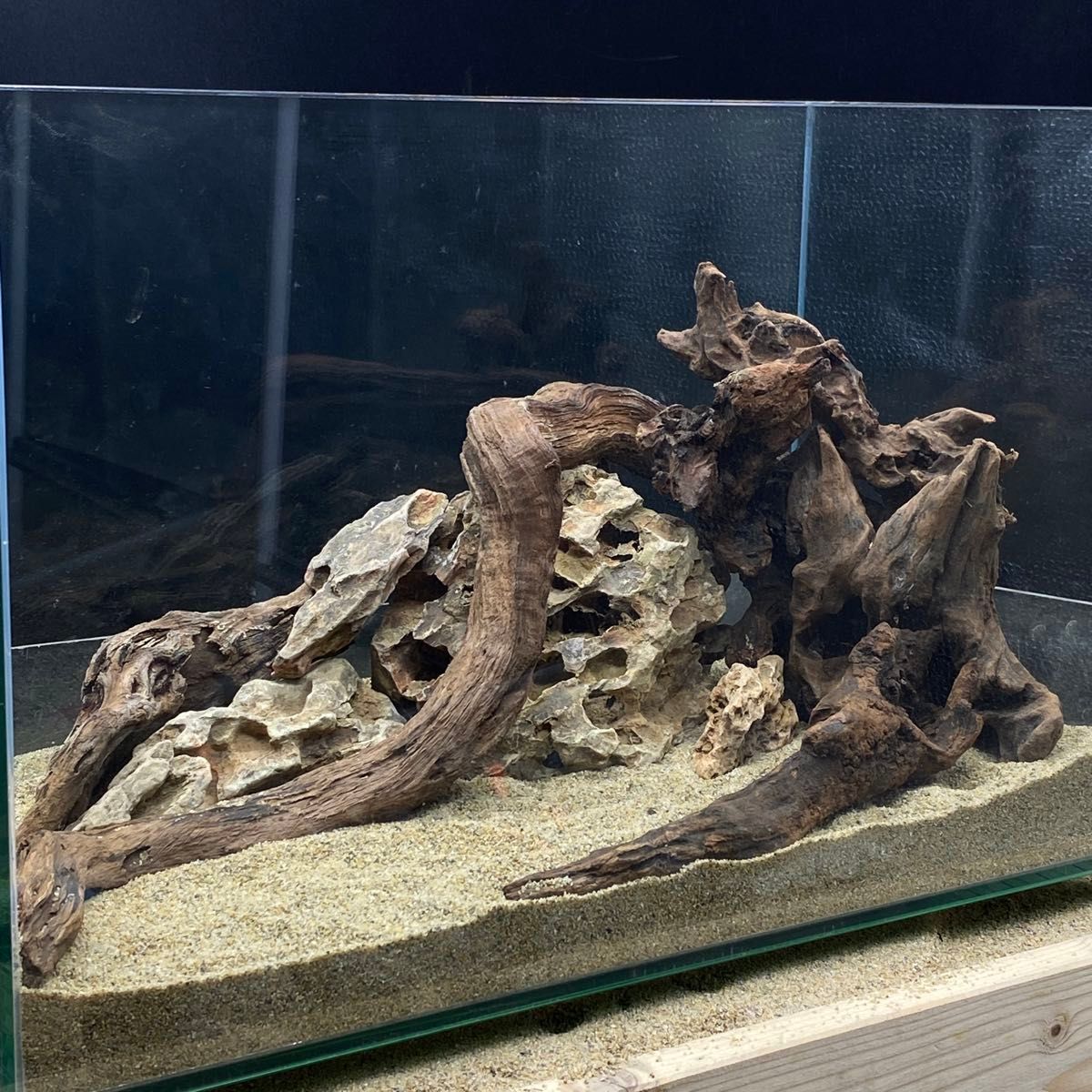 MRW-5460 赤系天然流木・気孔石レイアウトセット 45-60cm水槽用｜Yahoo
