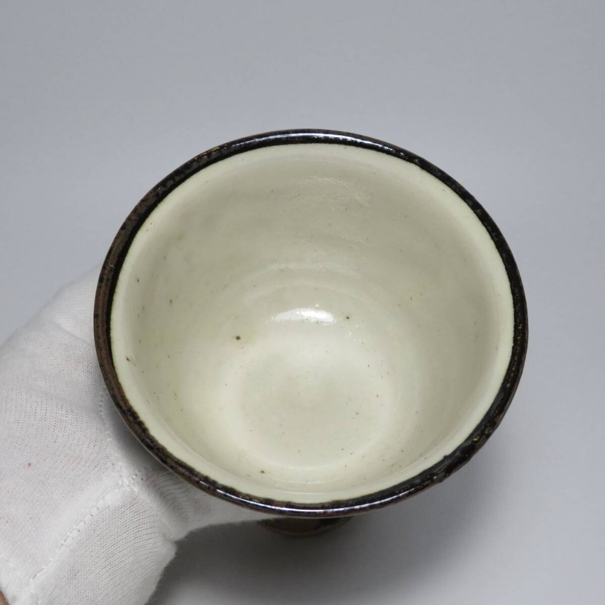 中国 北宋 磁州窯 鉄絵の高足盃 I30-3 中国 北宋 磁州窯