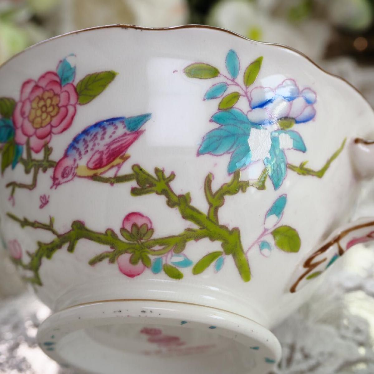 英国購入アンティーク】1920年代 花柄 トリオ 英国購入アンティーク