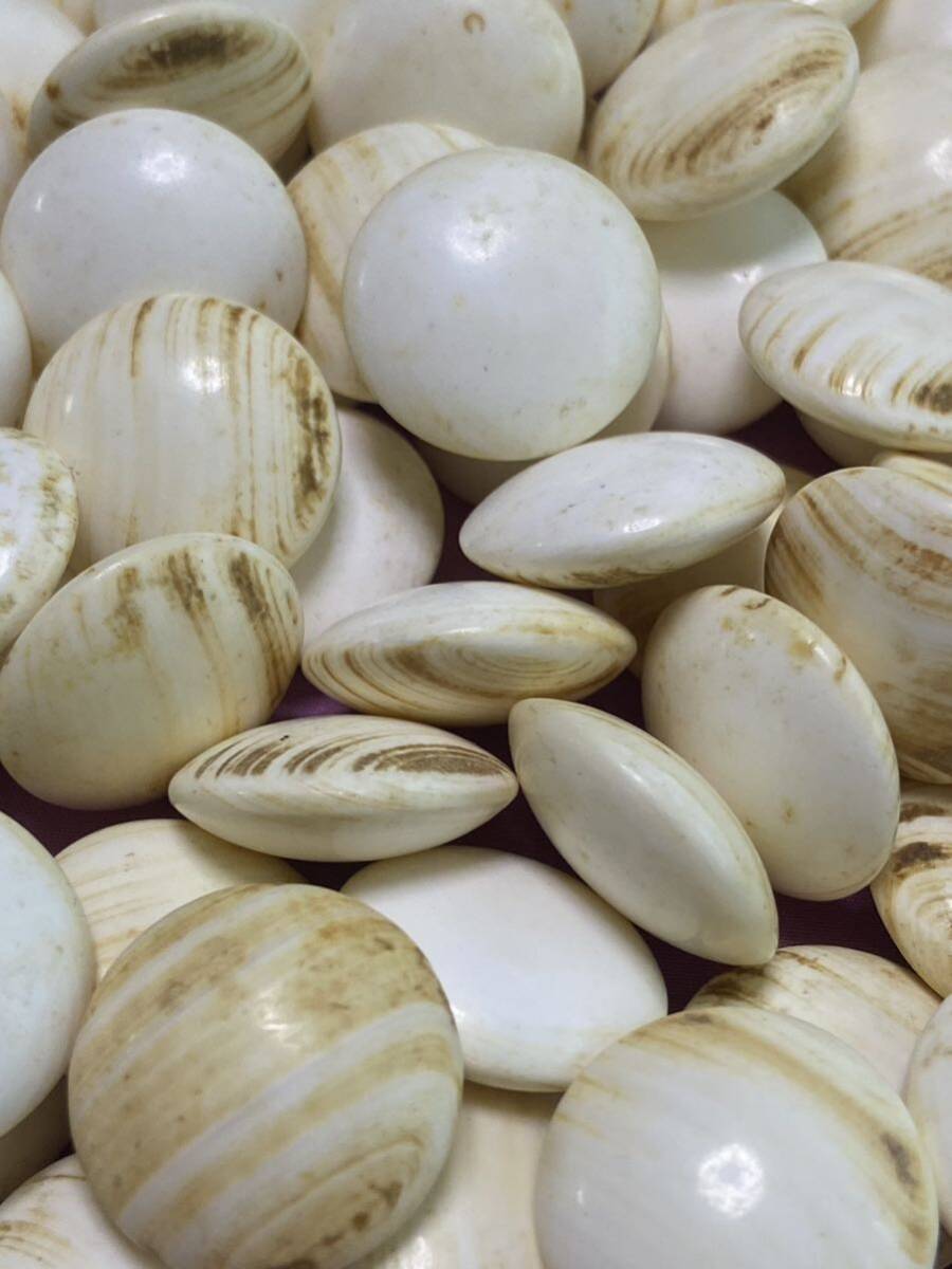 0187 碁石 蛤白 那智黒 10.4mm37号 Go pieces Go 0187 碁石 蛤白 那智