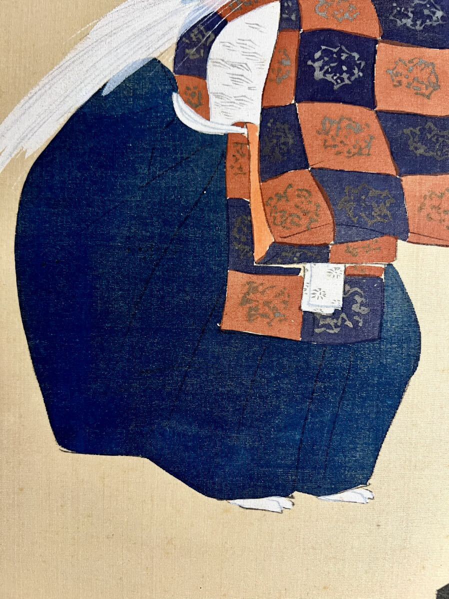 美品 掛け軸 静湖作 菖蒲図 共箱 太巻き付 季節掛け 美