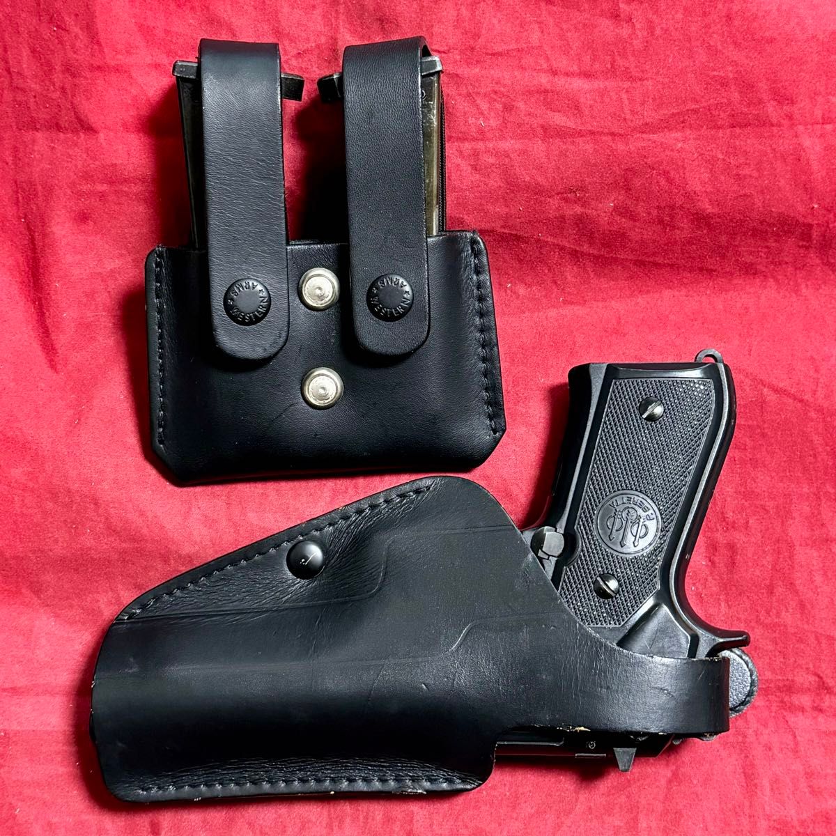 期間限定価格 整備済 WA 黒革製 ベレッタ M92F用 ヒップホルスター