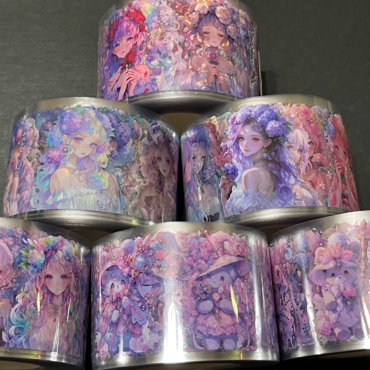 ▶︎neneさまフローラルプリンセスシリーズPET箔押しロールシール