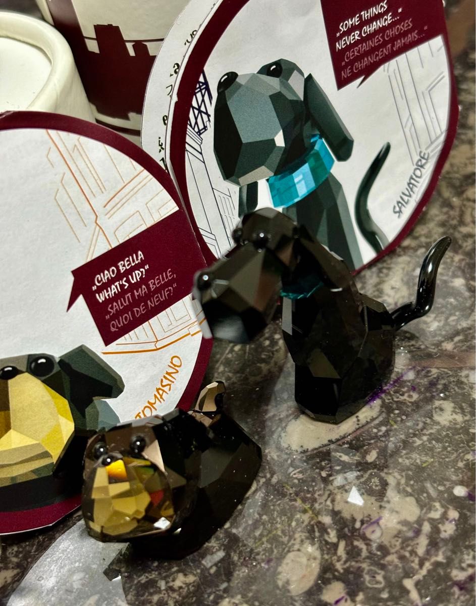 SWAROVSKI スワロフスキー ラブロッツ 犬(グレートデン ブルドッグ)2個