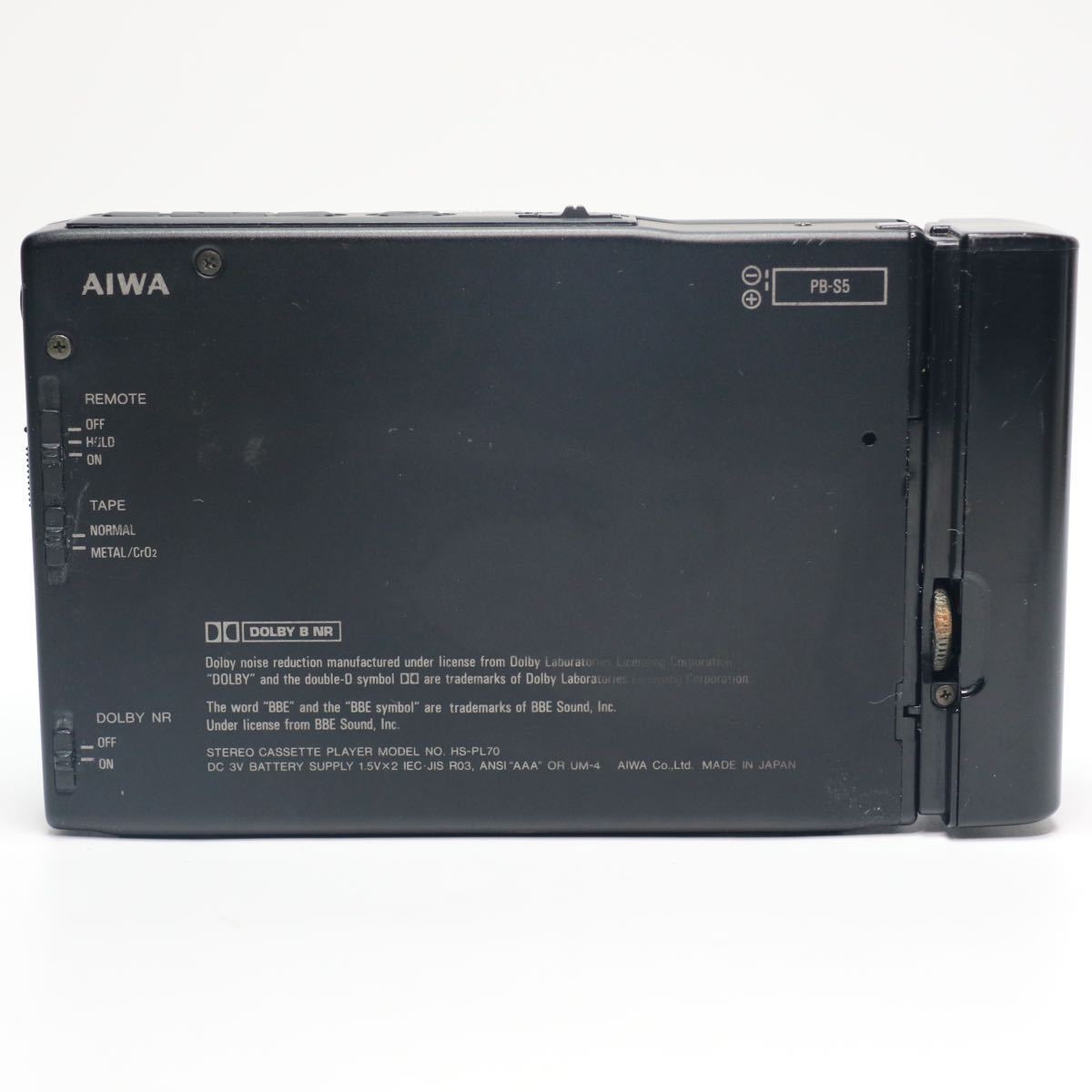 アイワAIWA HS-PL70ポータブルカセットプレーヤー通電確認済 ジャンク品