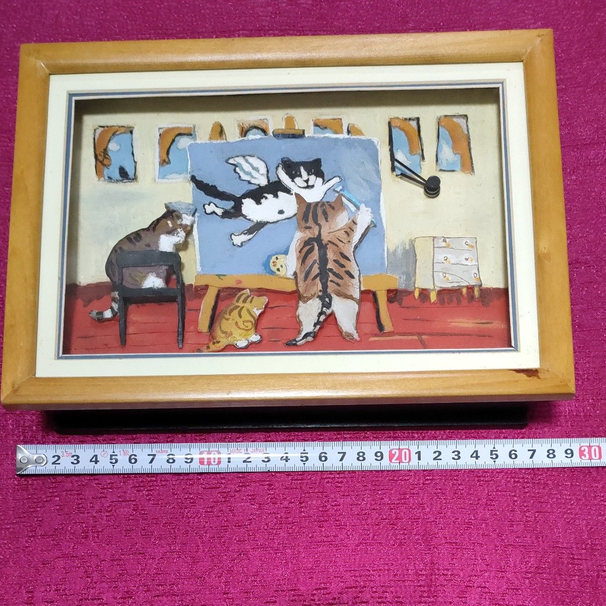 マンハッタナーズ manhattaner's 立体アート時計 掛け時計 猫