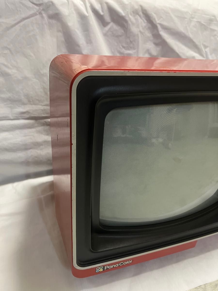 通電確認OK 昭和 レトロ テレビ ブラウン管 当時物 赤 フルカラー