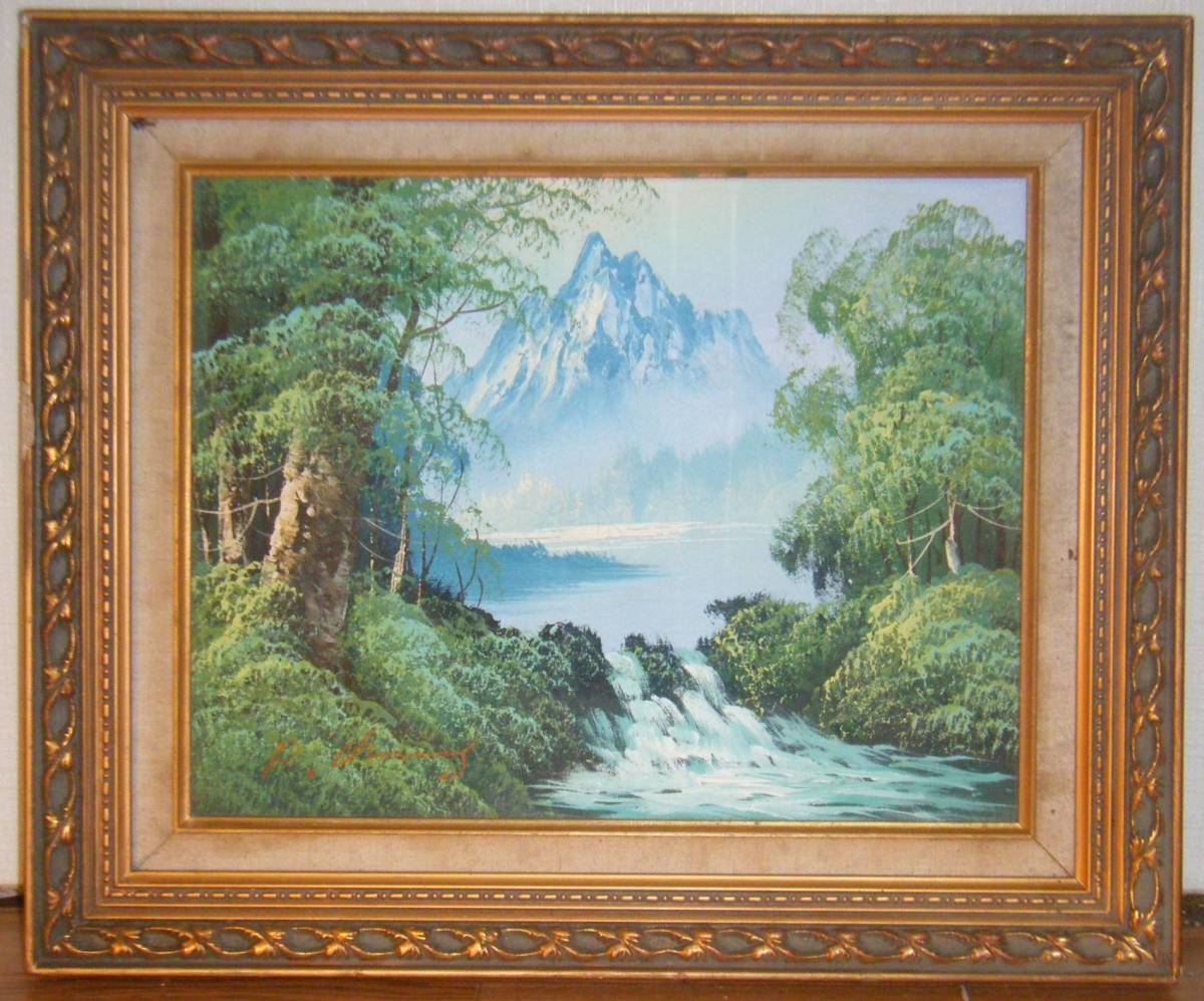 真作】絵画 作者不詳 サイン有 油彩 風景画 逸品 T131 真作】絵画 作者