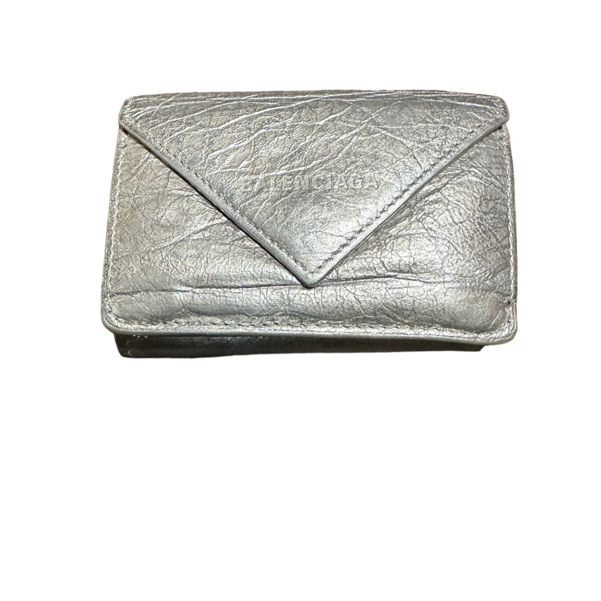 BALENCIAGA バレンシアガ 三つ折り財布 シルバーミニ財布｜Yahoo
