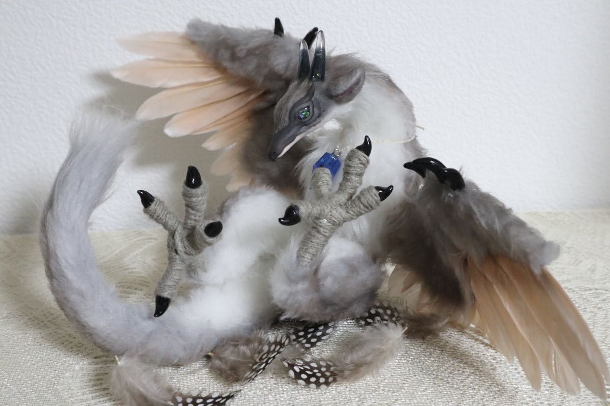 Aurora Dragon アートドール 幻獣 龍 ハンドメイドぬいぐるみ アート