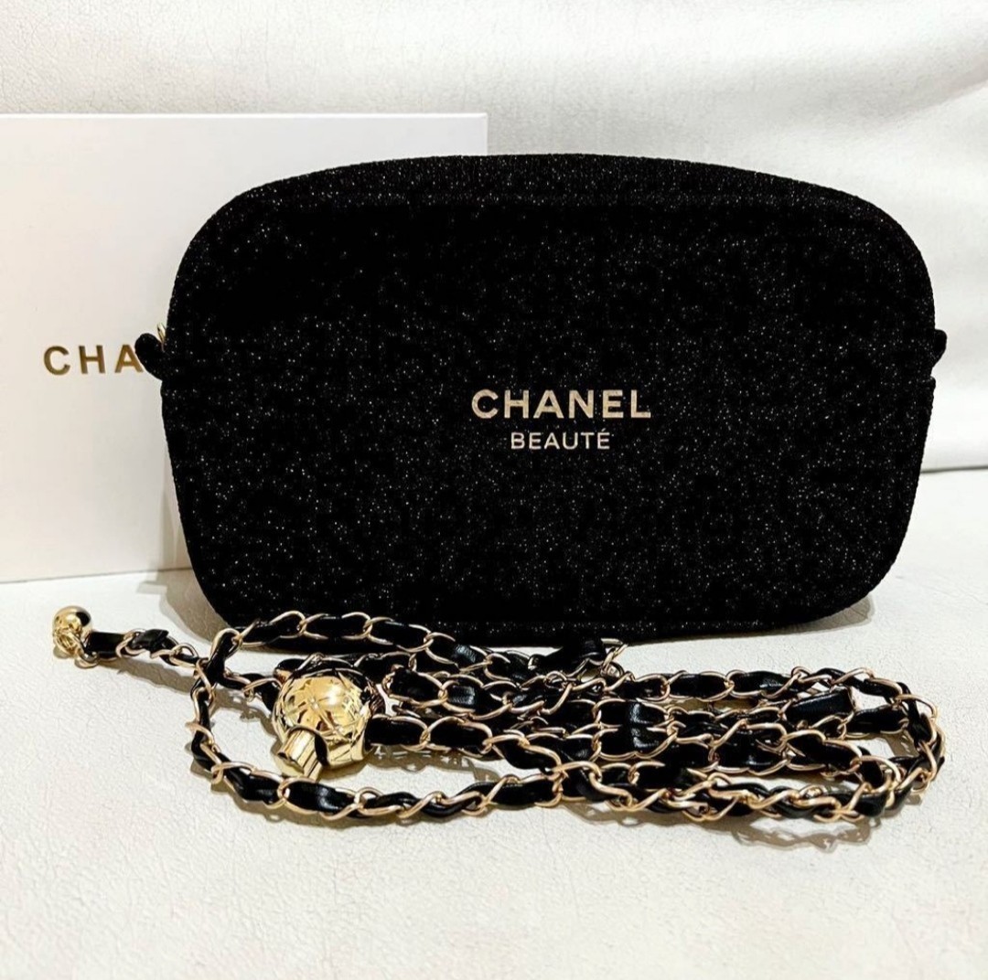 シャネル ノベルティ ショルダー ポーチ CHANEL 2way ロゴ ブラック 黒