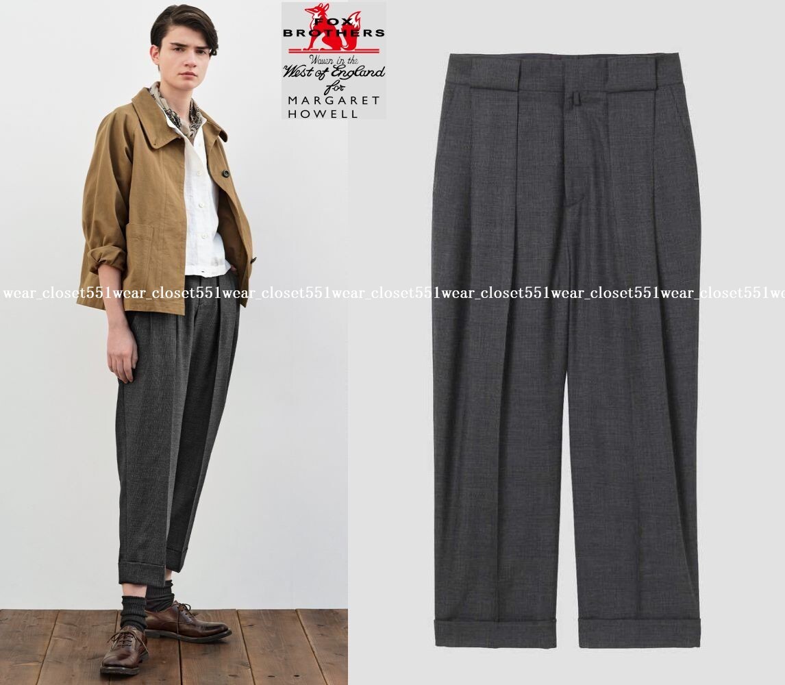 2021 美品マーガレットハウエル×FOX BROTHERS グレンチェック ウール