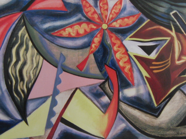 岡本太郎、【美女と野獣】、希少な大判額装用画集より、新品額装付