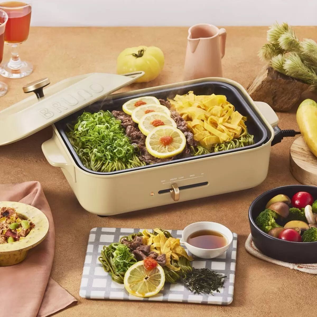 コンパクトホットプレート 茶 ブラウン たこ焼き BRUNO BOE-021 BRUNO