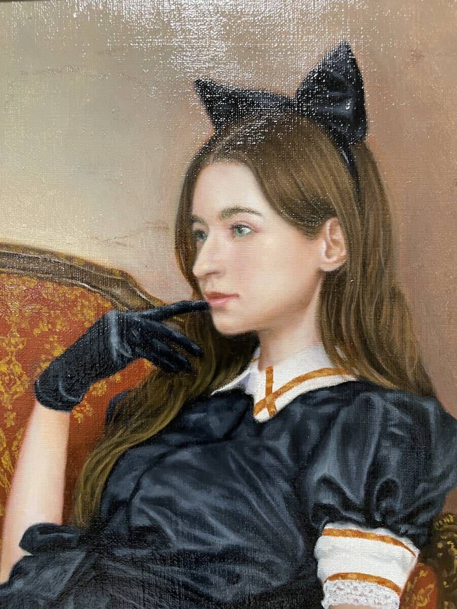 女性の肖像 油彩画 6号 F6 油絵 人物画#4 女性の肖像 油彩画 6号 F6