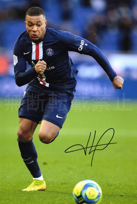 直筆サイン入り写真 キリアン・エムバペ フランス/フレーム別/SA鑑定済