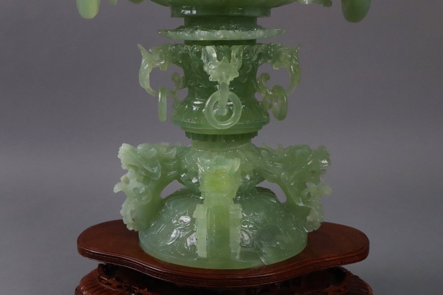 中国美術 中国古玩 天然玉石 砡製 翡翠 東洋彫刻 オブジェ 唐物 古美術