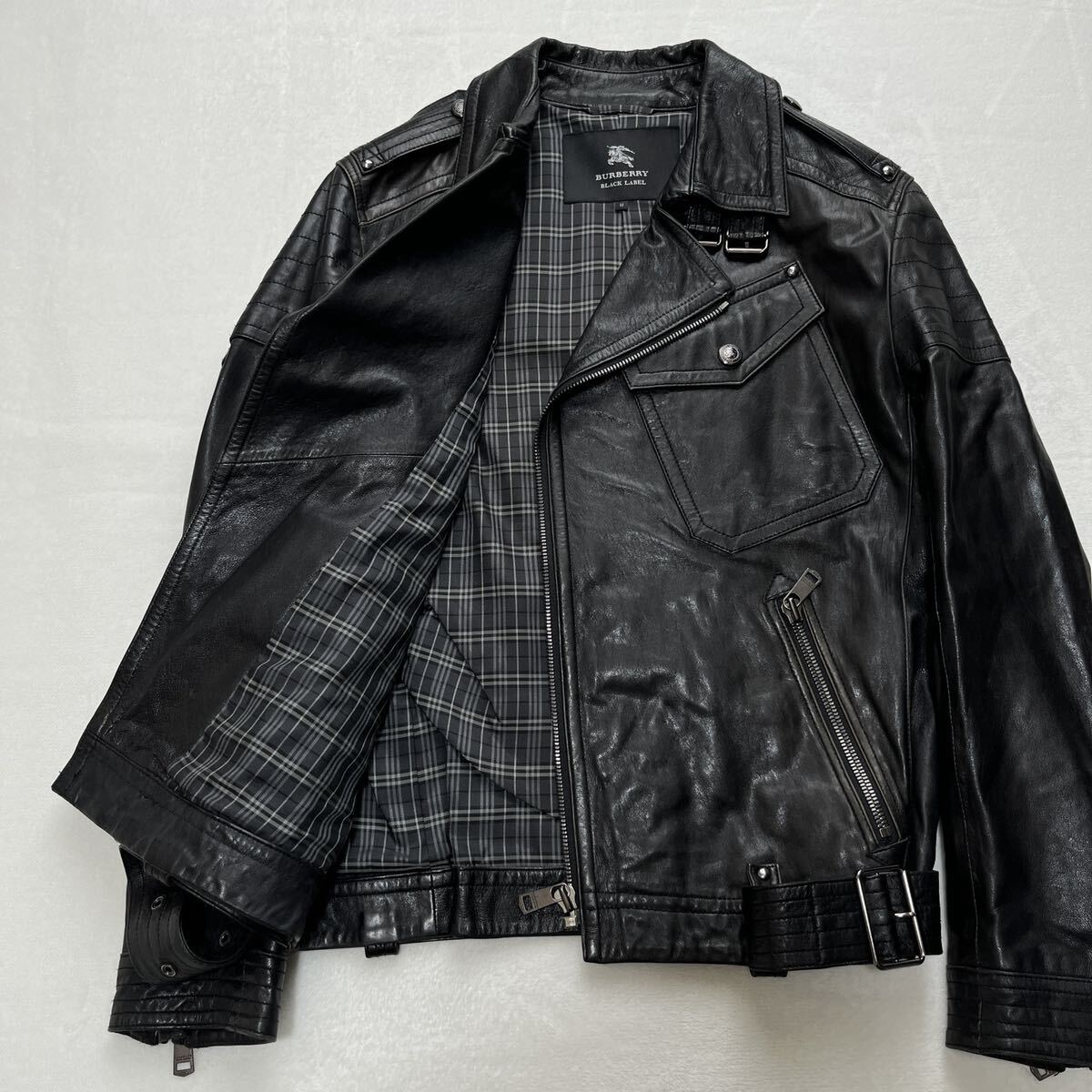 美品】高級 BURBERRY BLACKLABEL ライダースジャケット M｜Yahoo
