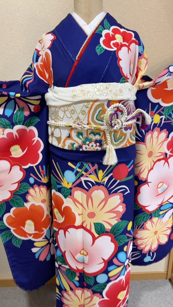 振袖フルセット、地雷系振袖、正絹、成人式、重ね衿、帯揚げ帯締め、京