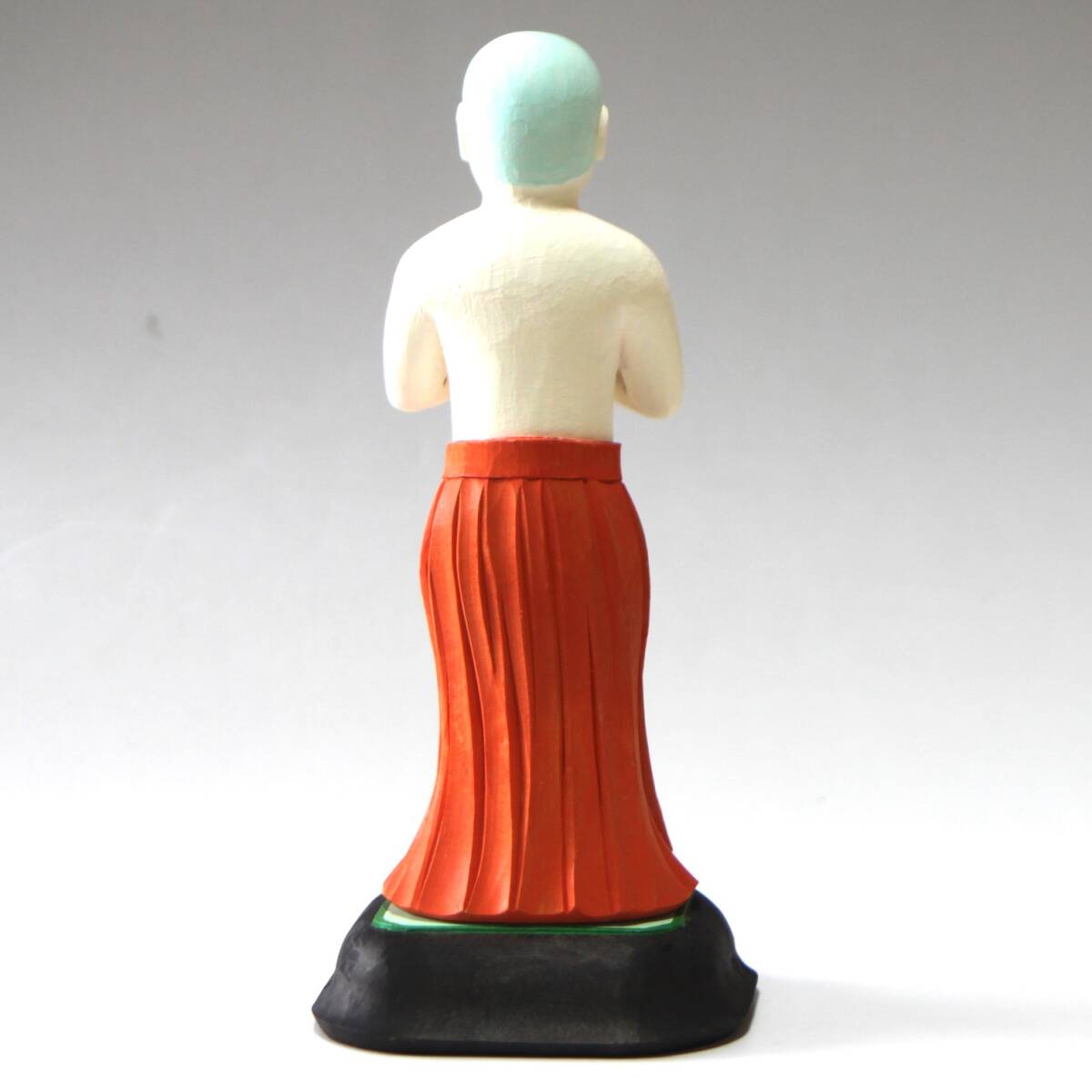 彩] 聖徳太子立像 三歳像 木彫彩色 全長約 17cm 合掌 聖徳太子 仏教