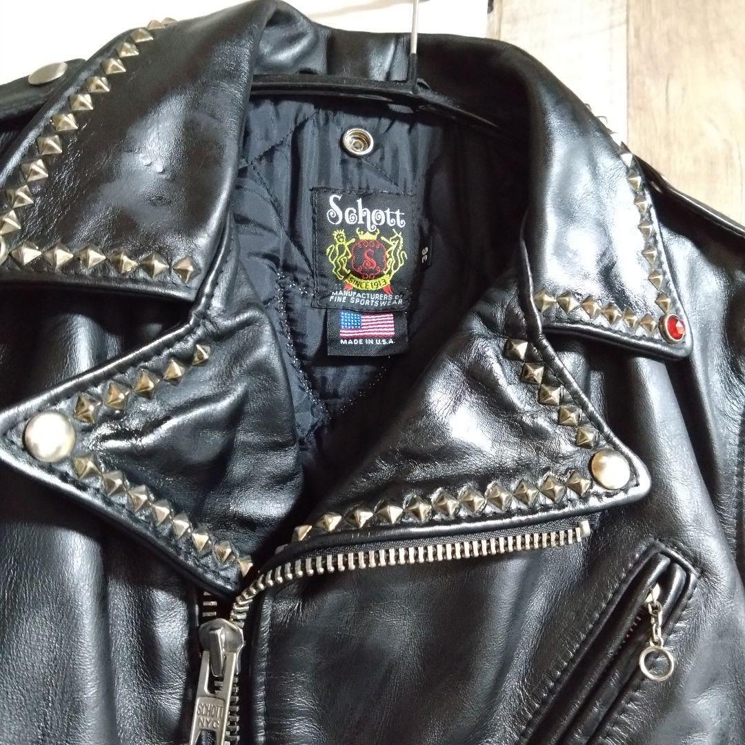 SCHOTT ショット×HTC 613US ピラミッドスタッズ ワンスター レザー