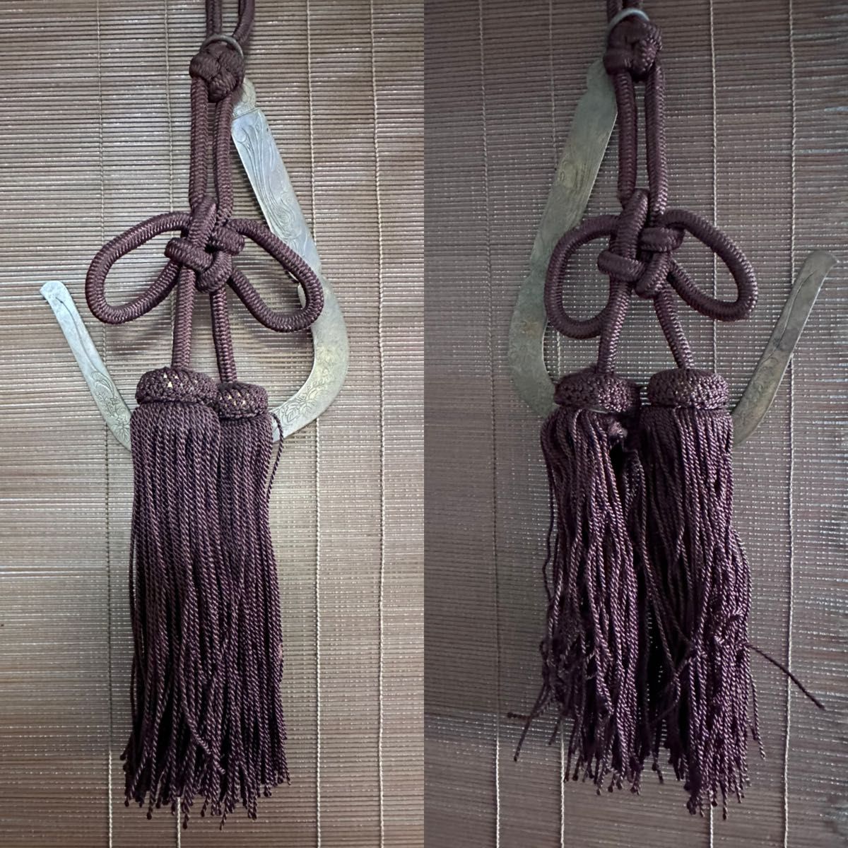 骨董 御簾 御座敷すだれ 竹簾 1枚 縦172cm 横88cm 年代 金具付 E