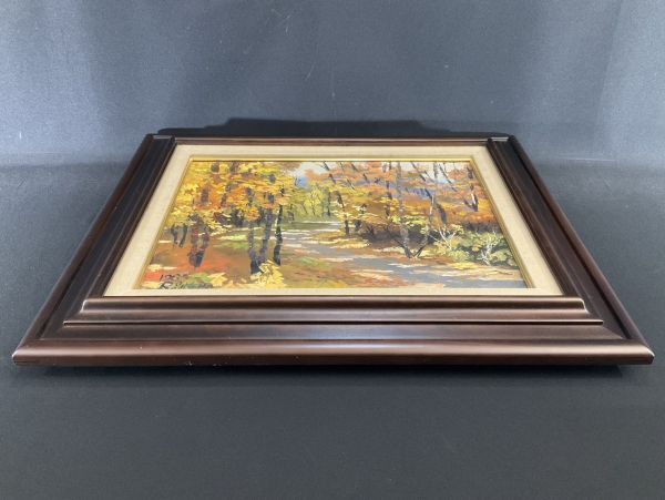 絵画 油彩肉筆画 真作 姫野陸郎 『イチョウ』F3 【公式通販】