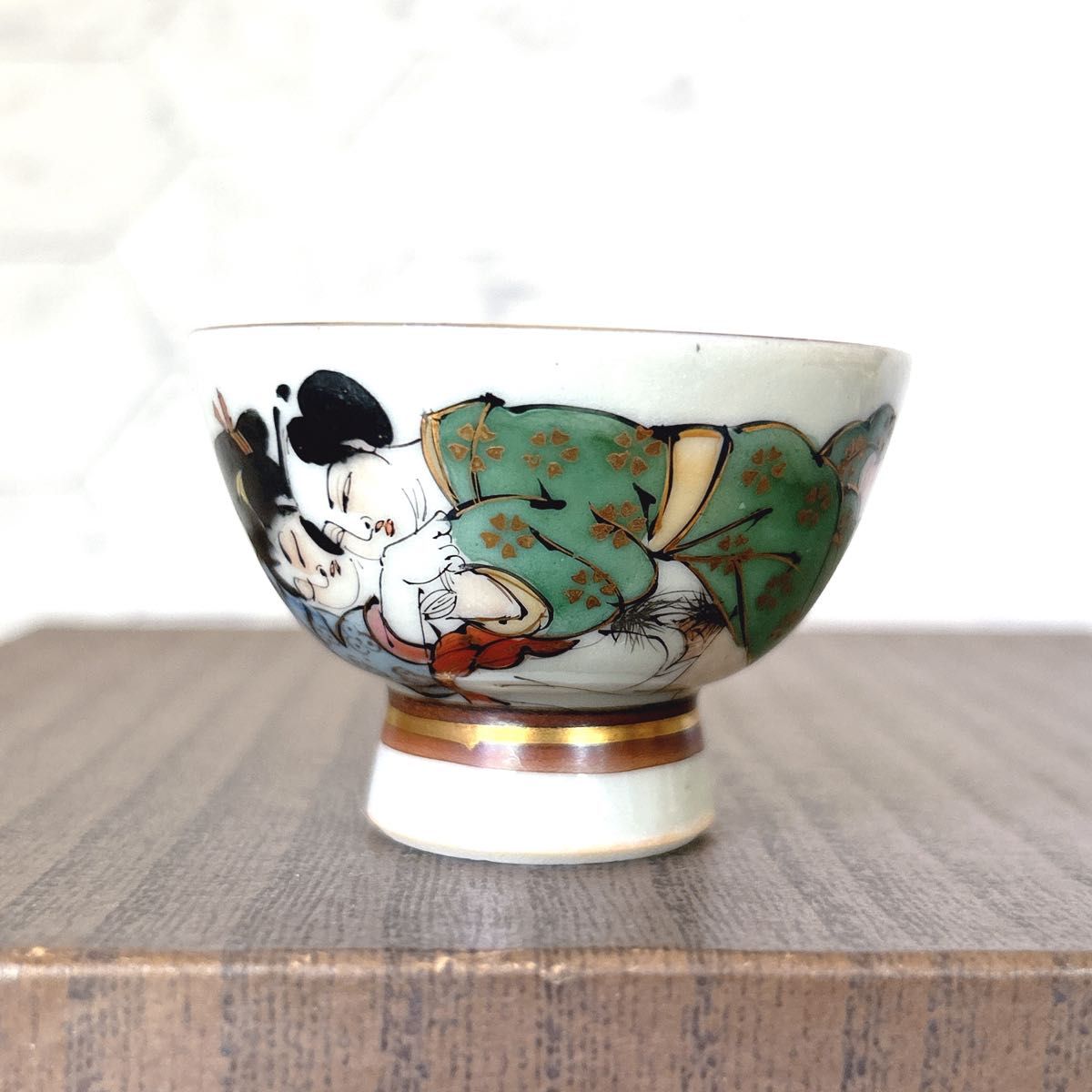 時代 枕絵 浮世絵 艶絵 春画 お猪口 5客セット盃 骨董 古美術