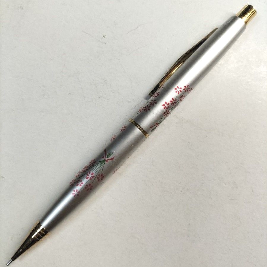 プラチナ万年筆 花柄 花束 シャープペンシル シルバー 昭和レトロ 廃番