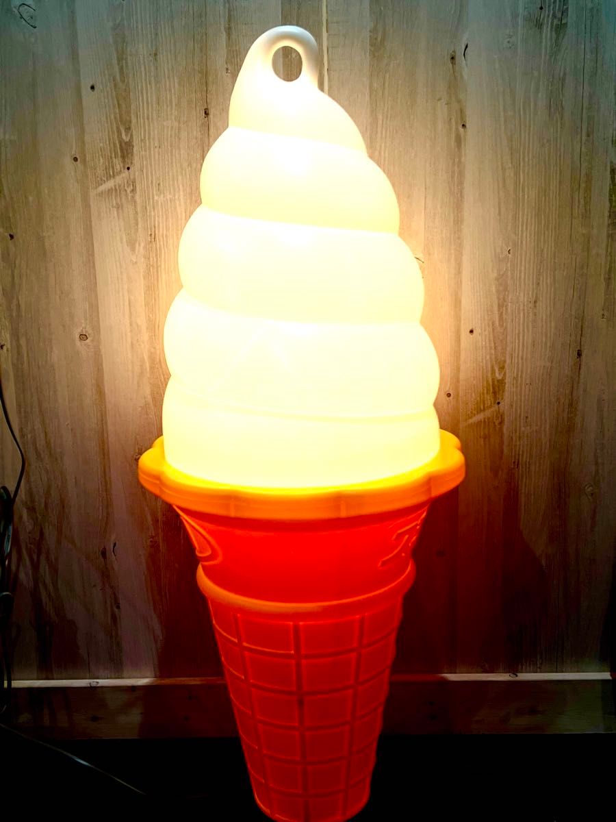 ソフトクリーム看板 スジャータ TOMI 昭和レトロ 業務用 ライト 置物