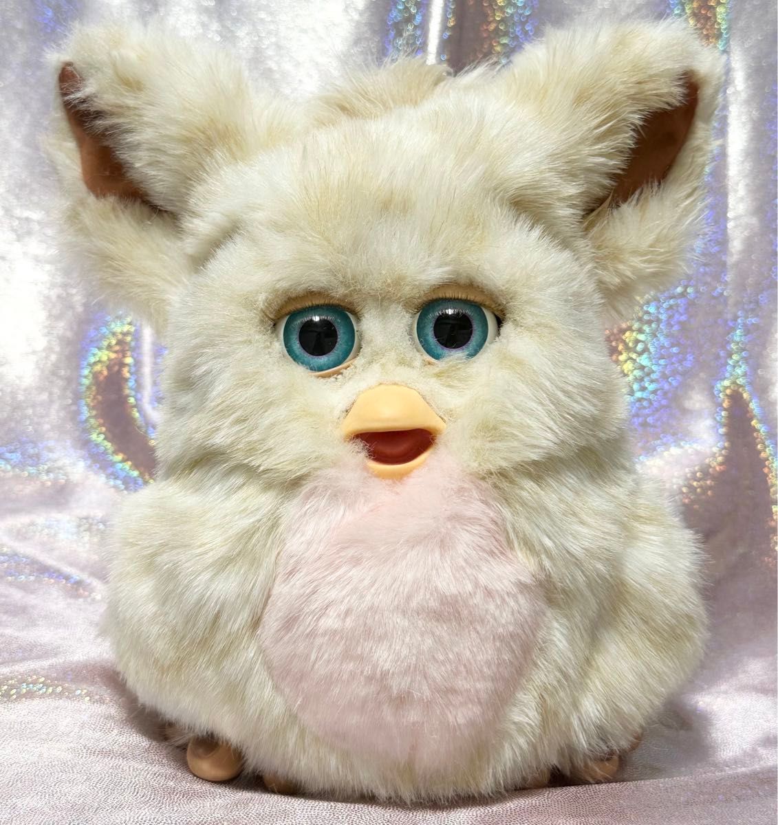 ファービー2 キャラメルシロップ ベージュ×お腹ピンク×青目① ブルー