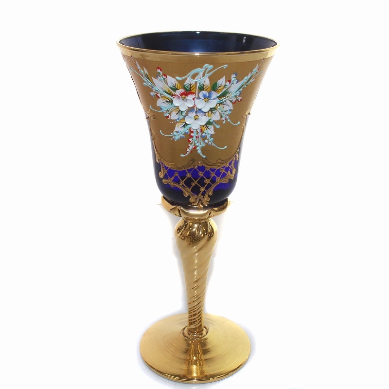ムラーノ MURANO ワイングラス ベネチアングラス 金彩 24KT メッキ