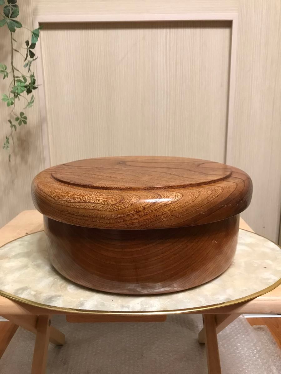 新品・未使用 】伝統工芸品 欅(けやき) くりぬき 茶びつ 天然うるし仕上げ
